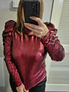 Tamara Sequin puff sleeve shirt (RTS)