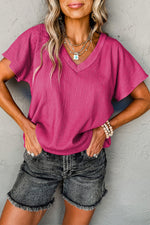 Shaina Crinkle v neck shirts (RTS)