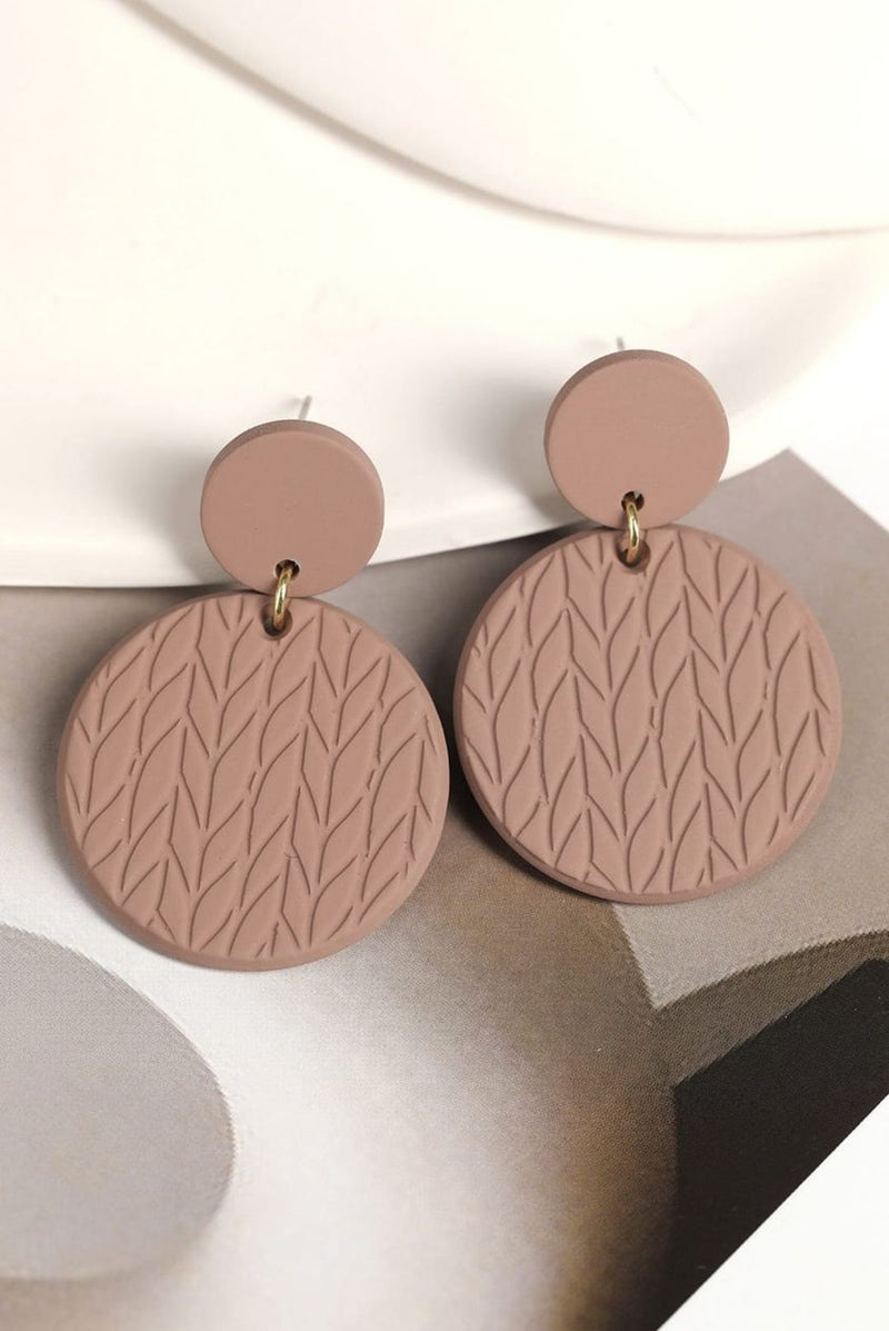 circle leaf print earrings (rts)