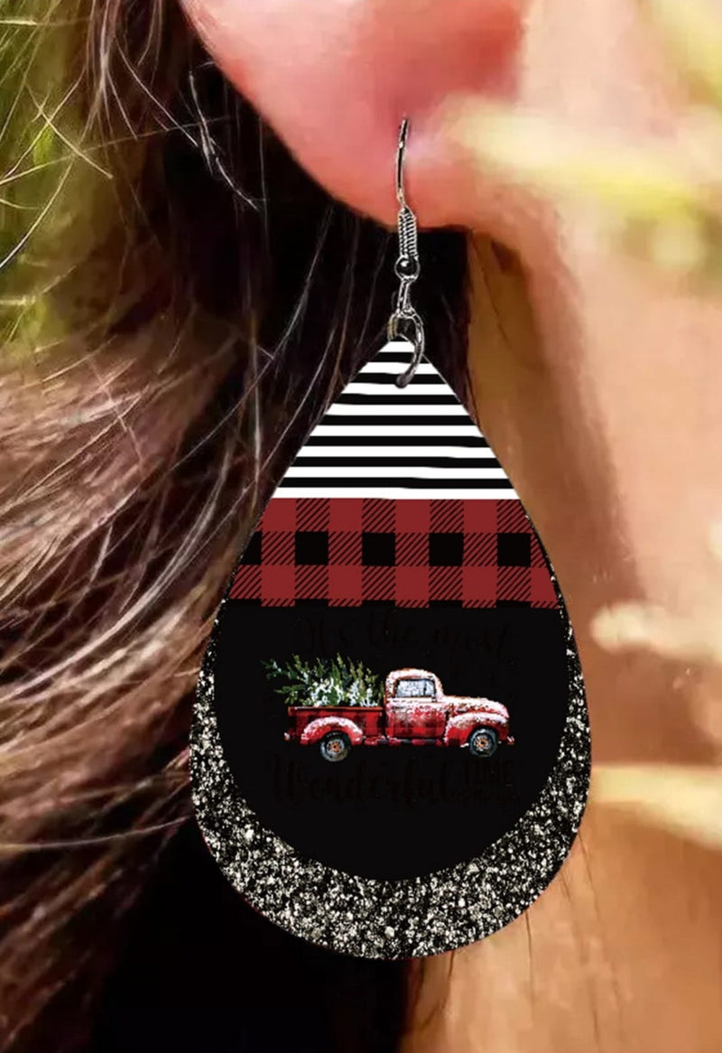 xmas truck earrings (rts)