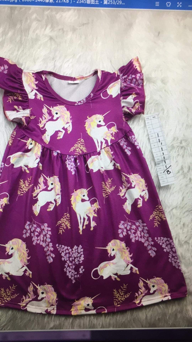 Purple Unicorn Dress ( rts )